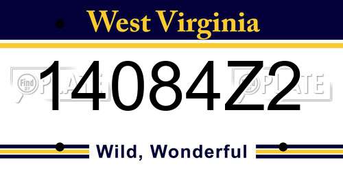 14084Z2 West Virginia License Plate