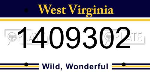 1409302 West Virginia License Plate