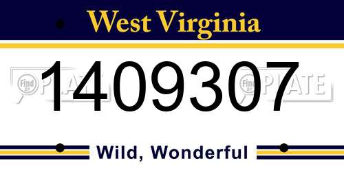 1409307 West Virginia License Plate