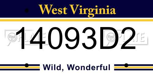 14093D2 West Virginia License Plate