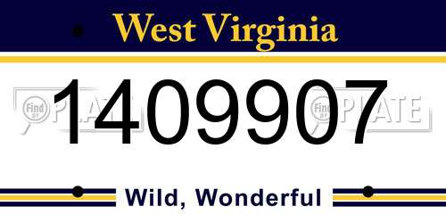 1409907 West Virginia License Plate