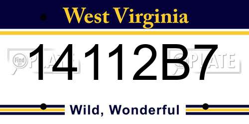 14112B7 West Virginia License Plate