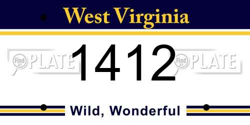 1412 West Virginia License Plate
