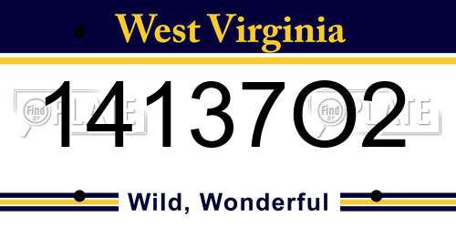 14137O2 West Virginia License Plate
