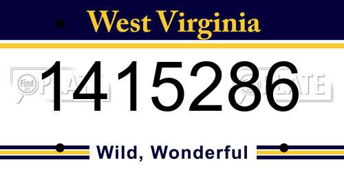 1415286 West Virginia License Plate