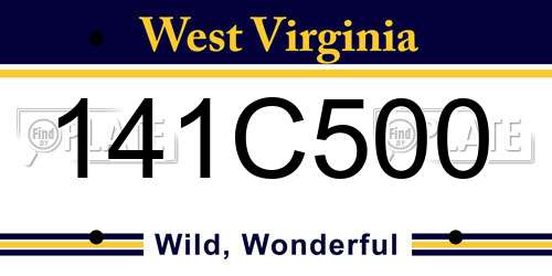 141C500 West Virginia License Plate