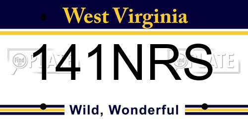 141NRS West Virginia License Plate