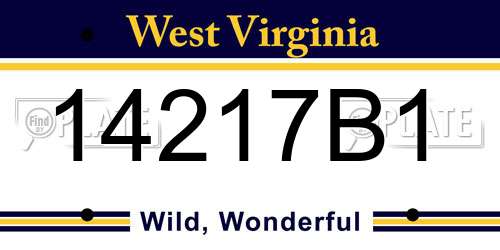 14217B1 West Virginia License Plate