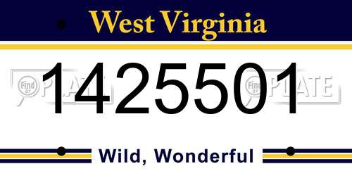 1425501 West Virginia License Plate