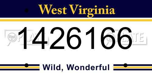 1426166 West Virginia License Plate