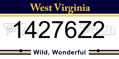 14276Z2 West Virginia License Plate