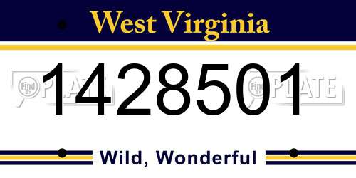 1428501 West Virginia License Plate