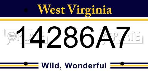 14286A7 West Virginia License Plate