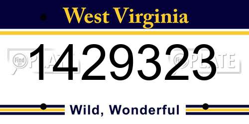1429323 West Virginia License Plate