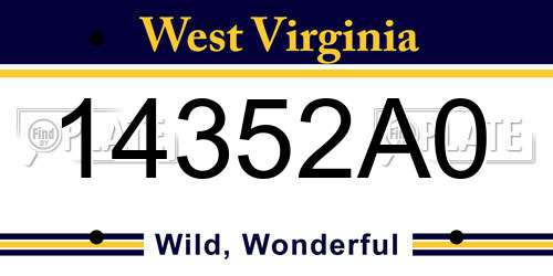 14352A0 West Virginia License Plate