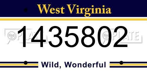 1435802 West Virginia License Plate