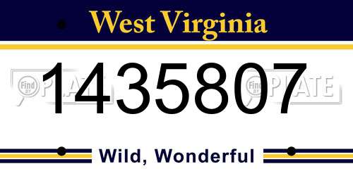 1435807 West Virginia License Plate