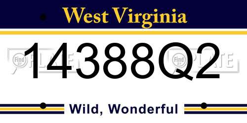 14388Q2 West Virginia License Plate