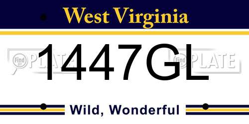 1447GL West Virginia License Plate