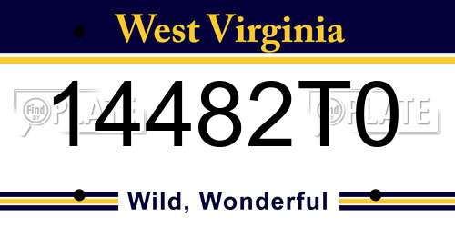 14482T0 West Virginia License Plate