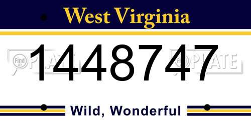 1448747 West Virginia License Plate