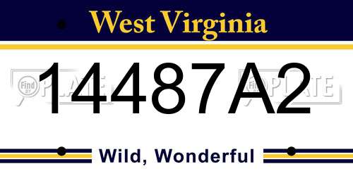 14487A2 West Virginia License Plate