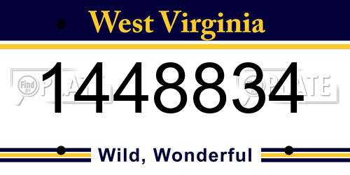 1448834 West Virginia License Plate