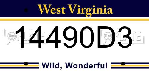 14490D3 West Virginia License Plate