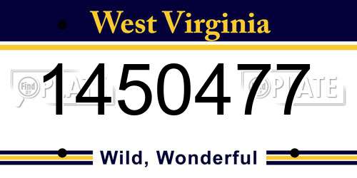 1450477 West Virginia License Plate
