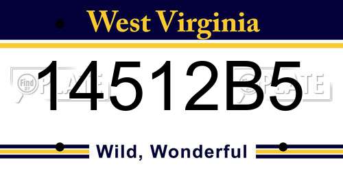 14512B5 West Virginia License Plate
