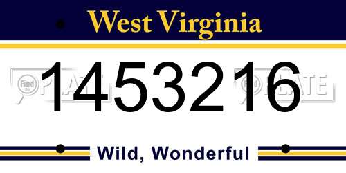 1453216 West Virginia License Plate