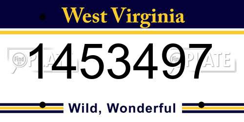 1453497 West Virginia License Plate
