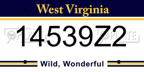 14539Z2 West Virginia License Plate