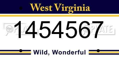 1454567 West Virginia License Plate