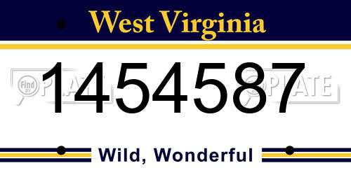 1454587 West Virginia License Plate