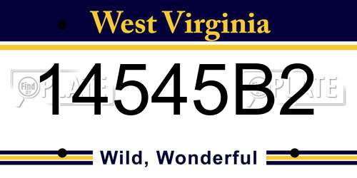 14545B2 West Virginia License Plate