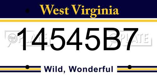 14545B7 West Virginia License Plate