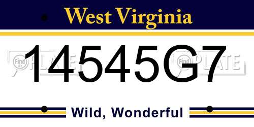 14545G7 West Virginia License Plate