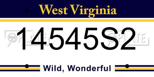 14545S2 West Virginia License Plate