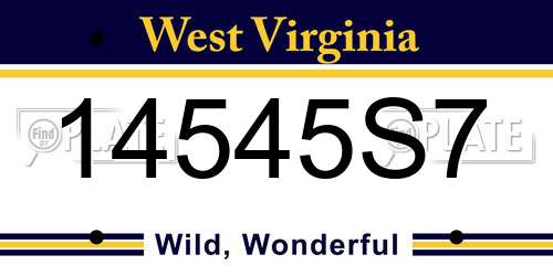 14545S7 West Virginia License Plate