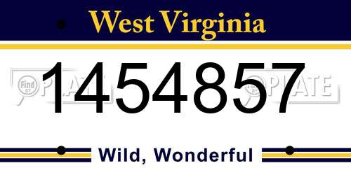 1454857 West Virginia License Plate