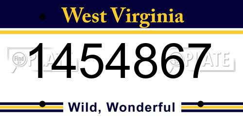 1454867 West Virginia License Plate