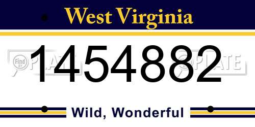 1454882 West Virginia License Plate