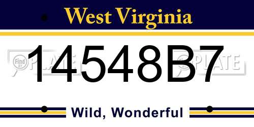 14548B7 West Virginia License Plate