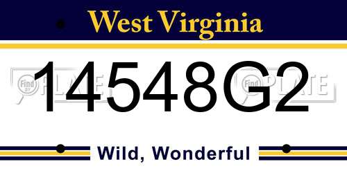 14548G2 West Virginia License Plate