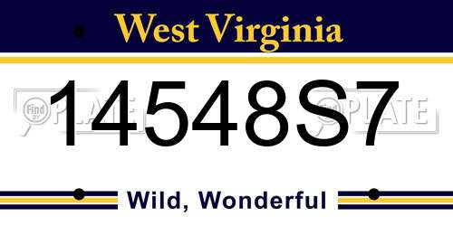 14548S7 West Virginia License Plate