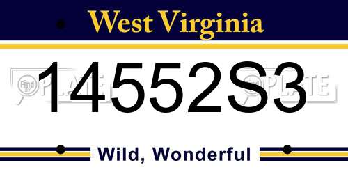 14552S3 West Virginia License Plate