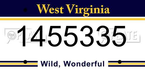 1455335 West Virginia License Plate