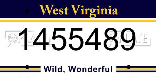 1455489 West Virginia License Plate