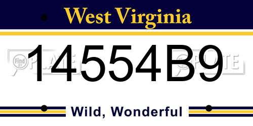 14554B9 West Virginia License Plate
